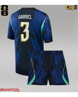 Brazilia Gabriel Magalhaes #3 Echipament de Fotbal Replică Mondial 2026 Copii Deplasare (+ Șorturi)